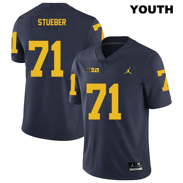 Youth NCAA Michigan Wolverines Andrew Stueber #71 Navy Jordan Brand Authentic Stitched Legend Football College Jersey JS25N33HE